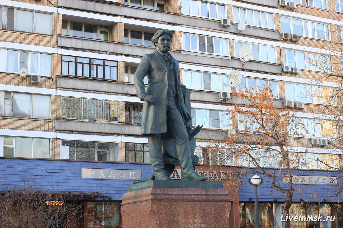 Памятник Василию Сурикову, фото 2019 года