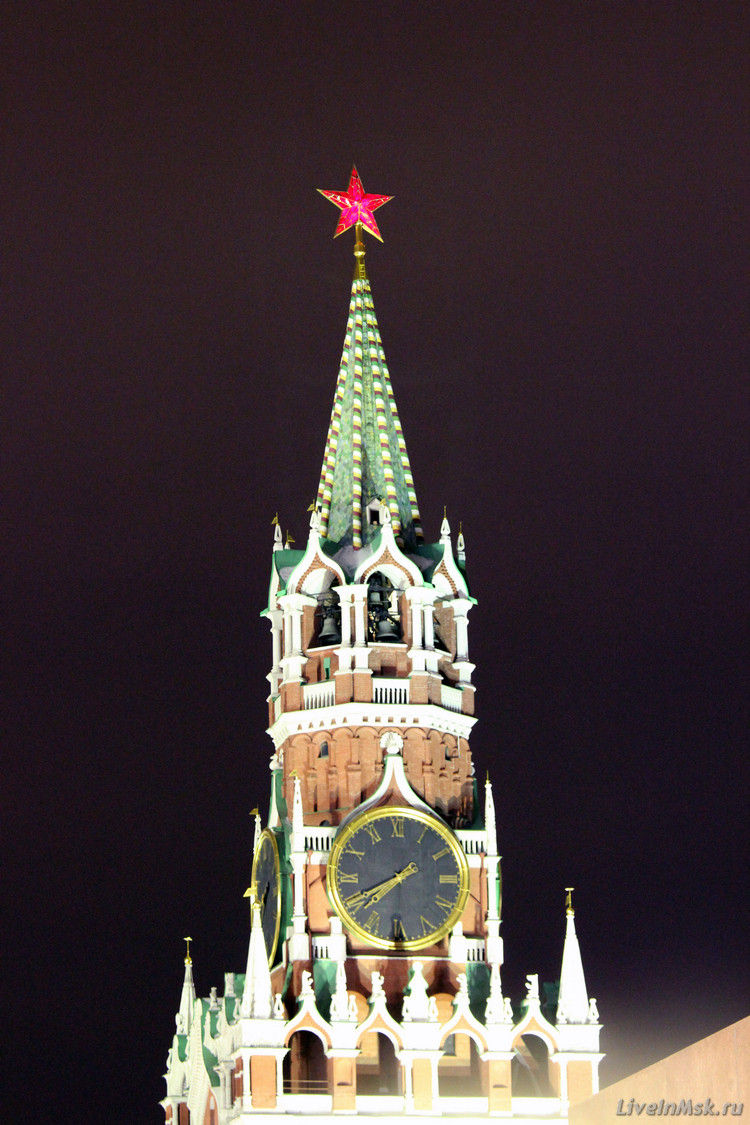 Звезда на Спасской башне, фото 2014 года
